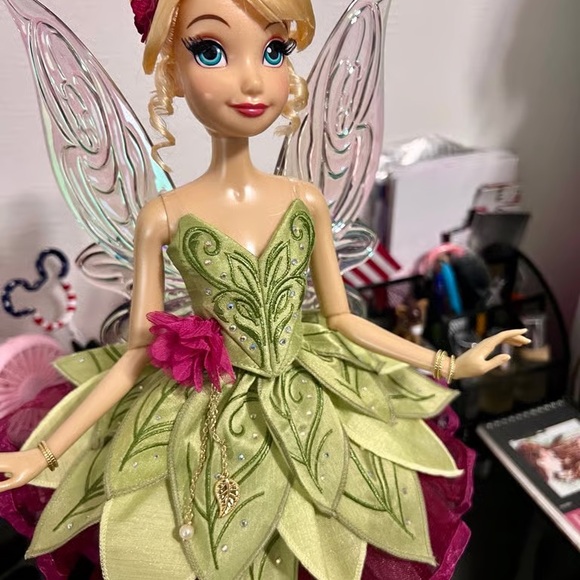 Disney Fairy Doll with Green and Pink Leaf Dress - wpequipmentugltd.com